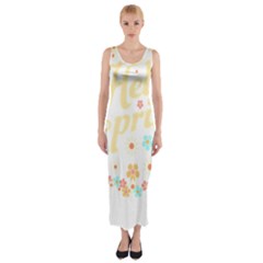 Hello Spring T- Shirt Hello Spring Trendy Easter Daisy Flower Cute Floral Pattern T- Shirt Fitted Maxi Dress by maxcute