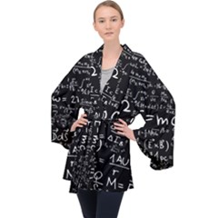 E=mc2 Text Science Albert Einstein Formula Mathematics Physics Long Sleeve Velvet Kimono  by Jancukart