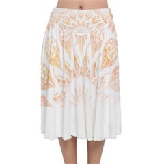 Mandala T- Shirt Mandala The Sunrise Series 002 T- Shirt Velvet Flared Midi Skirt by maxcute