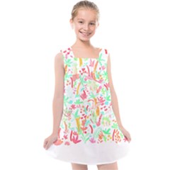 Pattern T- Shirtthe Watercolor Jungle Pattern 1 T- Shirt Kids  Cross Back Dress by maxcute