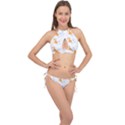 Pet T- Shirtdog And Cat Lover Pattern T- Shirt Cross Front Halter Bikini Set View1