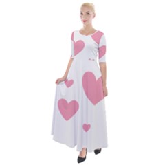 Pink Hearts Pattern T- Shirt Pink And Purple Heart Pattern T- Shirt Half Sleeves Maxi Dress by maxcute