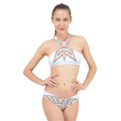 Pop Art T- Shirt Retro Star 3 High Neck Bikini Set by maxcute