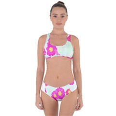 Primrose T- Shirt Pink Primula Primrose Flower Design T- Shirt Criss Cross Bikini Set by maxcute