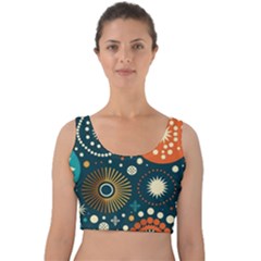 Abstract Pattern Velvet Crop Top by Jancukart