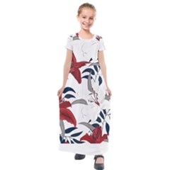 Special T- Shirt Special Flowers Pattern T- Shirt Kids  Short Sleeve Maxi Dress by maxcute