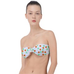 St Patricks Day T- Shirt Green White Orange Shamrock Pattern T- Shirt Classic Bandeau Bikini Top  by maxcute