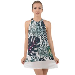 Tropic T- Shirt Tropic Botanicals T- Shirt Halter Tie Back Chiffon Dress by maxcute