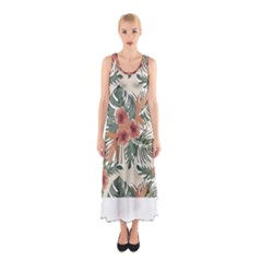 Tropical T- Shirt Tropical Attractive Floral T- Shirt Sleeveless Maxi Dress by maxcute