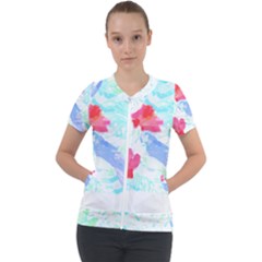 Tropical T- Shirt Tropical Attractive Forest T- Shirt Short Sleeve Zip Up Jacket by maxcute