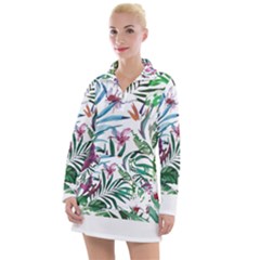 Tropical T- Shirt Tropical Bloom Wool Flowers T- Shirt Women s Long Sleeve Casual Dress by maxcute