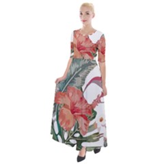 Tropical T- Shirt Tropical Fashion Florealense T- Shirt Half Sleeves Maxi Dress by maxcute