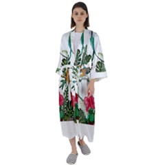 Tropical T- Shirt Tropical Graceful Anomaliflor T- Shirt Maxi Satin Kimono by maxcute