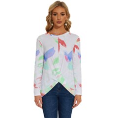 Tropical T- Shirt Tropical Sublime Blossom T- Shirt Long Sleeve Crew Neck Pullover Top by maxcute