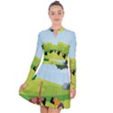 Mother And Daughter Yoga Art Celebrating Motherhood And Bond Between Mom And Daughter. Long Sleeve Panel Dress View1