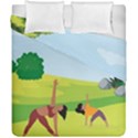 Mother And Daughter Yoga Art Celebrating Motherhood And Bond Between Mom And Daughter. Duvet Cover Double Side (California King Size) View1