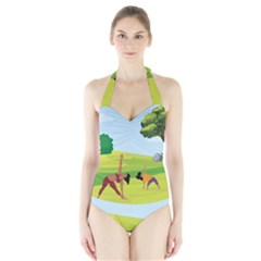 Large Halter Swimsuit by SymmekaDesign