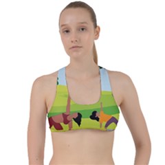 Large Criss Cross Racerback Sports Bra by SymmekaDesign