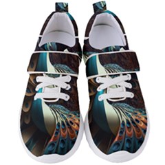 Peacock Bird Feathers Colorful Texture Abstract Women s Velcro Strap Shoes by Pakemis