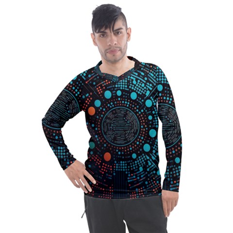 Big Data Abstract Abstract Background Men s Pique Long Sleeve Tee by Pakemis