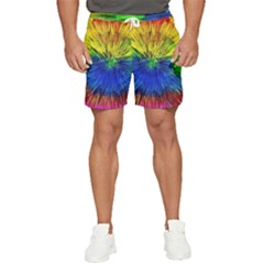 Colour Background Structure Lines Explosion Pop Men s Runner Shorts by Pakemis