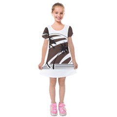 Palm Tree Design-01 (1) Kids  Short Sleeve Velvet Dress by thenyshirt