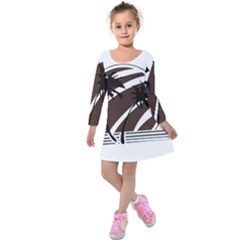 Palm Tree Design-01 (1) Kids  Long Sleeve Velvet Dress by thenyshirt