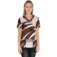 Palm Tree Design-01 (1) Women s V-neck Scrub Top by thenyshirt