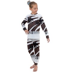 Palm Tree Design-01 (1) Kids  Long Sleeve Set  by thenyshirt