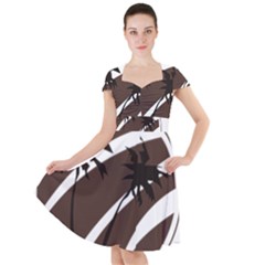 Palm Tree Design-01 (1) Cap Sleeve Midi Dress by thenyshirt