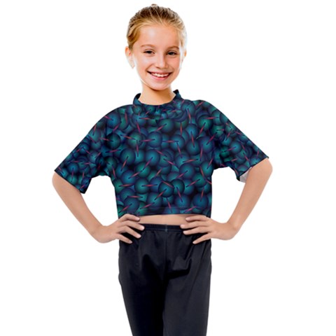 Background Abstract Textile Design Kids Mock Neck Tee by Ravend