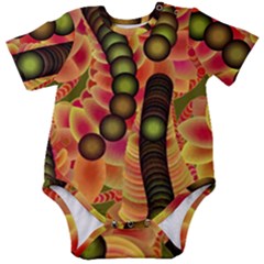 Abstract Background Digital Green Baby Short Sleeve Bodysuit by Ravend