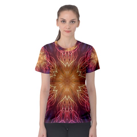 Fractal Abstract Artistic Women s Sport Mesh Tee by Ravend