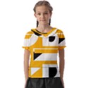 Design Pattern Yellow Background Art Kids  Frill Chiffon Blouse View1