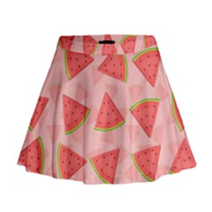 Background Watermelon Pattern Fruit Food Sweet Mini Flare Skirt by Jancukart