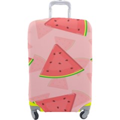 Background Watermelon Pattern Fruit Food Sweet Luggage Cover (large) by Jancukart