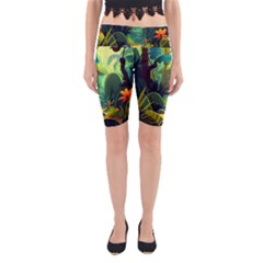 Jungle Rainforest Tropical Forest Jungle Scene Yoga Cropped Leggings by Jancukart