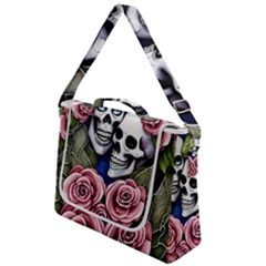 Skulls And Flowers Box Up Messenger Bag by GardenOfOphir