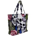 Skulls and Flowers Zip Up Canvas Bag View2