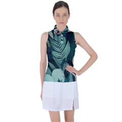 Green Nature Bohemian Painting Leaves Foliage Women s Sleeveless Polo Tee by Ravend