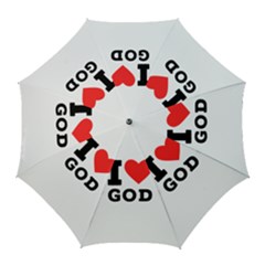 I Love God Golf Umbrellas by ilovewhateva