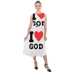 I Love God Midi Tie-back Chiffon Dress by ilovewhateva