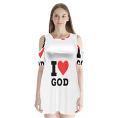 I Love God Shoulder Cutout Velvet One Piece by ilovewhateva