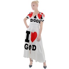 I Love God Button Up Short Sleeve Maxi Dress by ilovewhateva