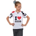 I love god Kids  Mesh Piece Tee View1