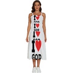 I Love God Sleeveless Shoulder Straps Boho Dress by ilovewhateva