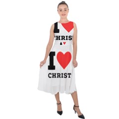 I Love Christ Midi Tie-back Chiffon Dress by ilovewhateva