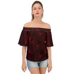 Folding Fan Seamless Pattern Off Shoulder Short Sleeve Top by Pakemis