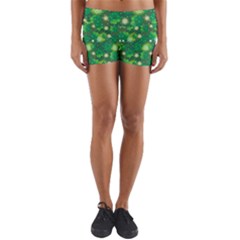 Leaf Clover Star Glitter Seamless Yoga Shorts by Pakemis