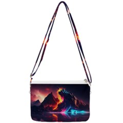 Mountain Color Colorful Love Art Double Gusset Crossbody Bag by Ravend